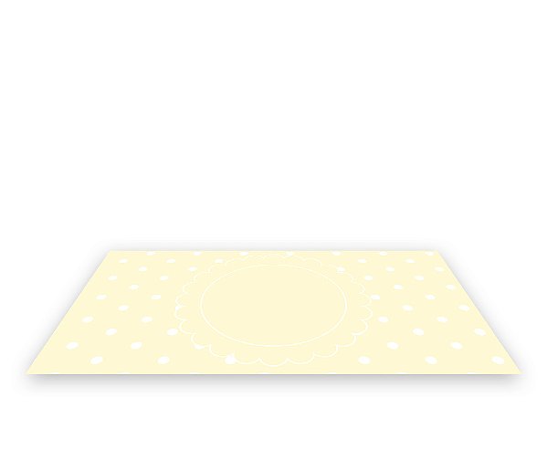 Painel De Festa Tapete Em Lona 2,50x1,35 - Amarelo Suave Frame Redondo e Poás 092