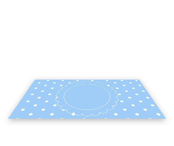 Painel De Festa Tapete Em Lona 2,50x1,35 - Azul Frame Redondo e Poás 093