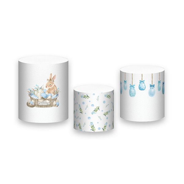 Trio De Capas De Cilindro - Feliz Páscoa Coelho com Ovos 021