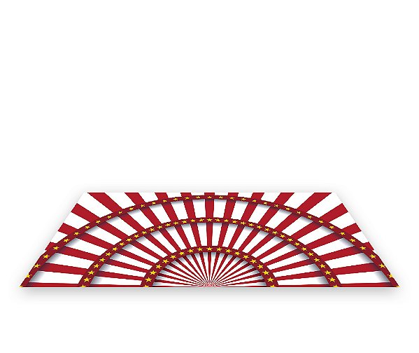 Painel De Festa Tapete Em Lona 2,50x1,35 - Circo Vermelho com Estrelas 027