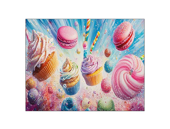 Fundo Fotográfico 1,55 x 1,20 - Explosão de Cupcakes 012