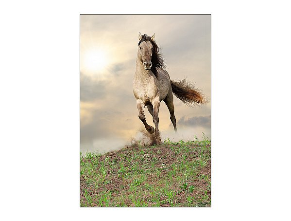 Painel De Festa Vertical 1,50 x 2,20 - Cavalo Tons de Bege 054