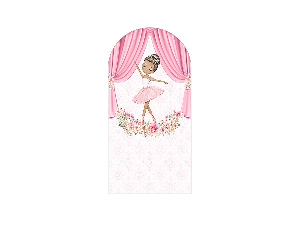Painel Romano Veste Fácil 1,00x2,00 - Bailarina Cortina e Flores 038