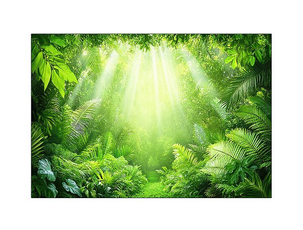 Fundo Fotográfico 2,20 x 1,50 - Floresta Iluminada Tons Verdes 193