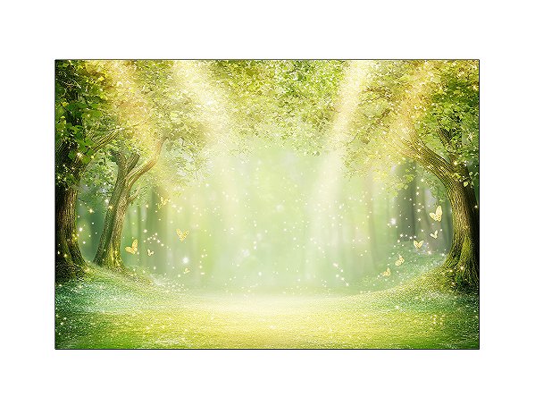Fundo Fotográfico 2,20 x 1,50 - Floresta Iluminada Tons Amarelos 195