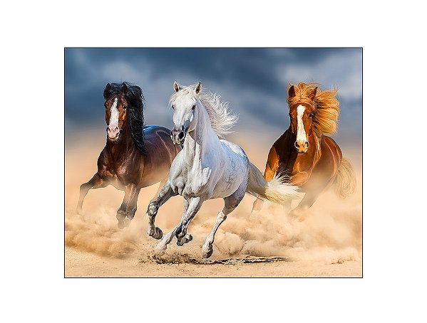 Painel de Festa Horizontal 1,55 X 1,20 - Cavalos Correndo na Poeira 002