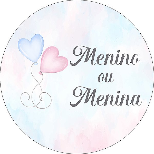 Painel De Festa Redondo 1,50x1,50 - Menino ou Menina Balões Azul e Rosa 081