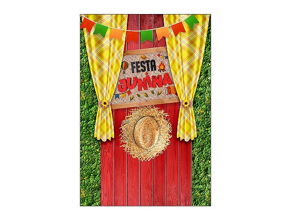 Painel De Festa Vertical 1,50 x 2,20 - Festa Junina Arraiá Cortina 074