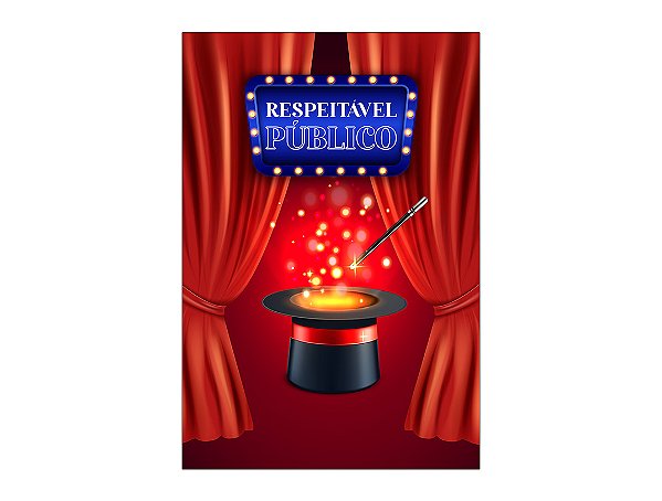 Painel De Festa Vertical 1,50 x 2,20 - Circo Cartola Mágica 059