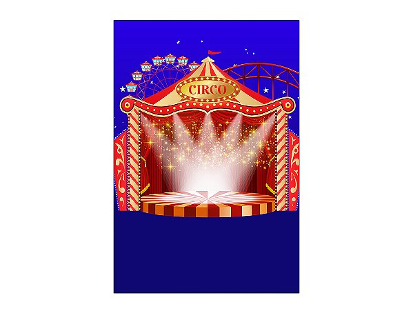 Painel De Festa Vertical 1,50 x 2,20 - Circo Palco Iluminado 060