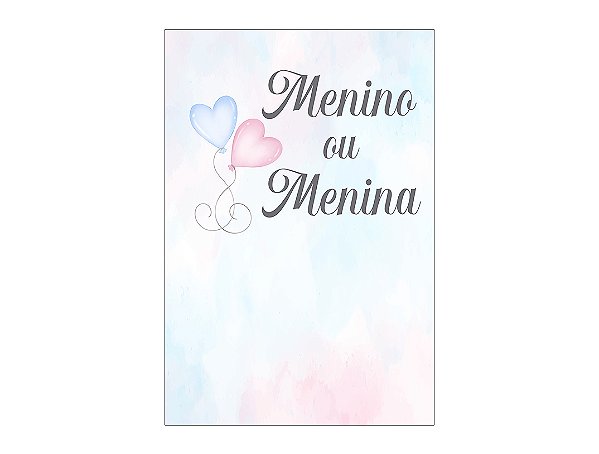 Painel De Festa Vertical 1,50 x 2,20 - Menino ou Menina Balões Azul e Rosa 061