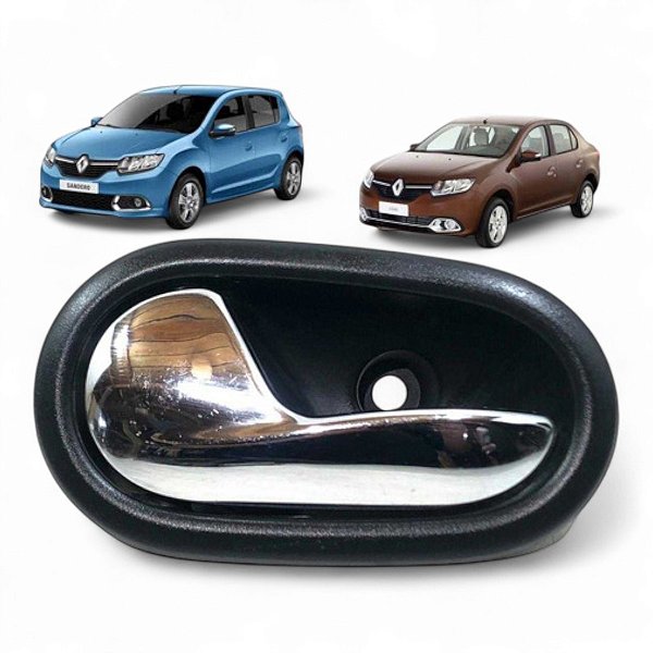 Maçaneta Interna Esquerda Cromada Sandero Logan 2015 A 2018