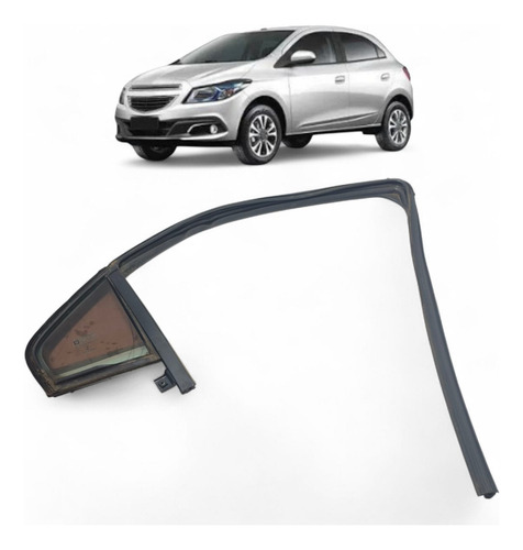 Vidro Fixo Guarnicao Porta Traseira Direita Onix 2013 A 2019 Preto