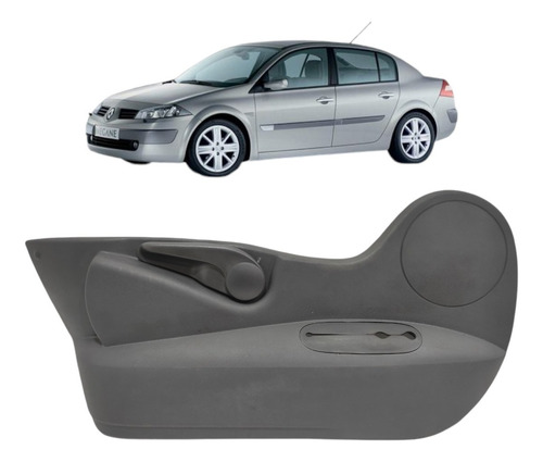 Acabamento Lateral Banco Dianteiro Esquerdo Megane 2007 Preto