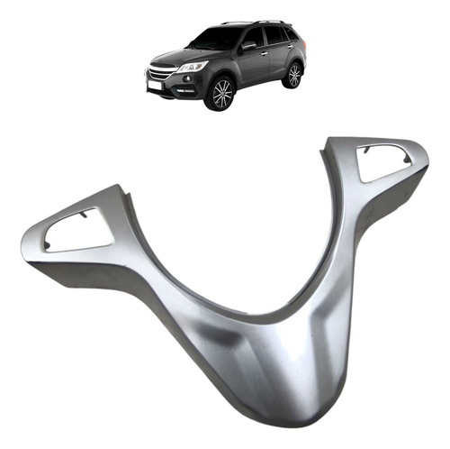 Acabamento Moldura Volante Lifan X60 2012 2013 2014 A 2018 Prateado