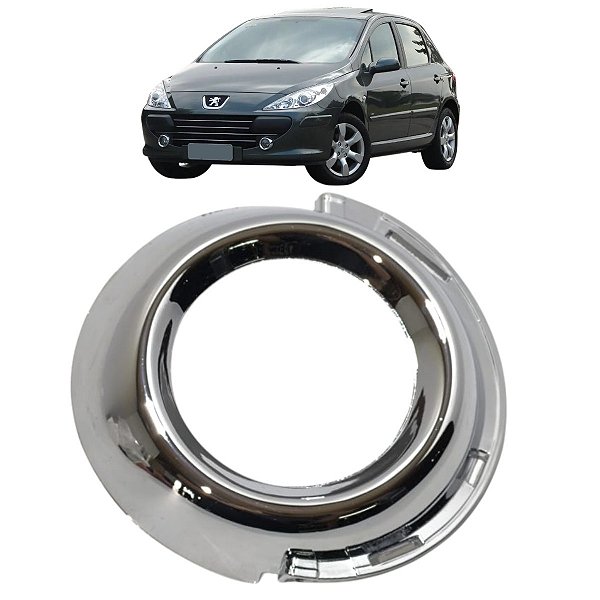 Aro Moldura Farol Milha Peugeot 307 06 A 12 Cromado Esquerdo