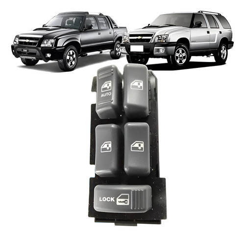 Botão Comando Vidro Eletrico S10 Silverado Blazer 4 Portas