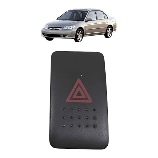 Botão Interruptor Pisca Alerta Honda Civic 2001 2002 A 2006 Preto