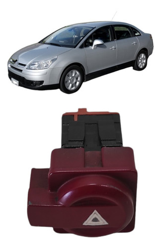 Botão Pisca Alerta C4 Pallas 2007 2008 2009 2010 2011 2013 Vermelho