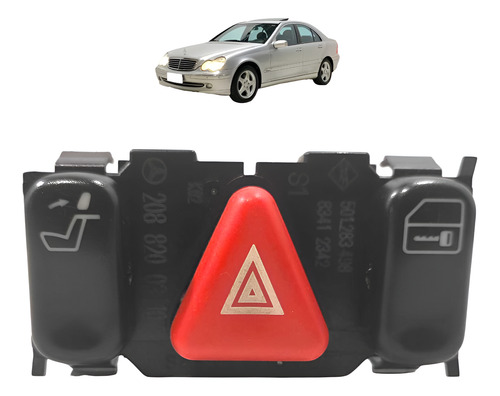 Botão Pisca Alerta E Trava Mercedes E320 1999 2000 2001 2002 Preto