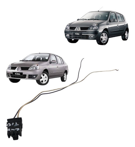 Chicote Conector Plug Fechadura Porta Traseira Direita Clio