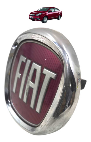 Emblema Botao Porta Malas Grand Siena 2012 2013 2014 A 2021 Prateado