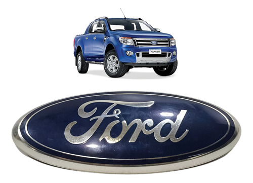 Emblema Grade Dianteira Ford Ranger 2013 2014 2015 2016 Prateado