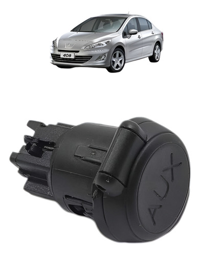 Entrada Auxiliar Usb Peugeot 308 408 2011 2012 2013 A 2015 Preto