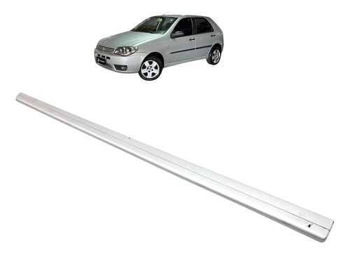 Friso Porta Dianteira Esquerda Fiat Palio Fire 2013 Á 2016 Prata
