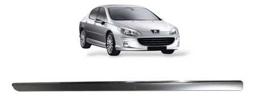 Friso Porta Dianteira Esquerda Peugeot 407 2005 2006 A 2009 Prateado