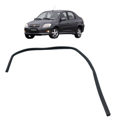 Guarniçao Vidro Porta Traseira Esquerda Prisma 2010 2011 Preto