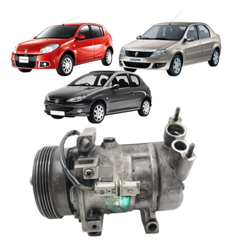 Compressor Clio Sandero Logan Symbol Peugeot 206 Sd 6v12 1.0