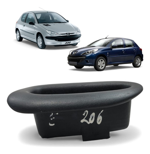 Puxador Interno Porta Lado Esquerdo Peugeot 206 207 02 A 14 Preto