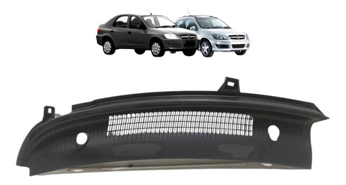 Grade Churrasqueira Esquerda Gm Celta Prisma 2007 2008a 2012 Preto Fosco