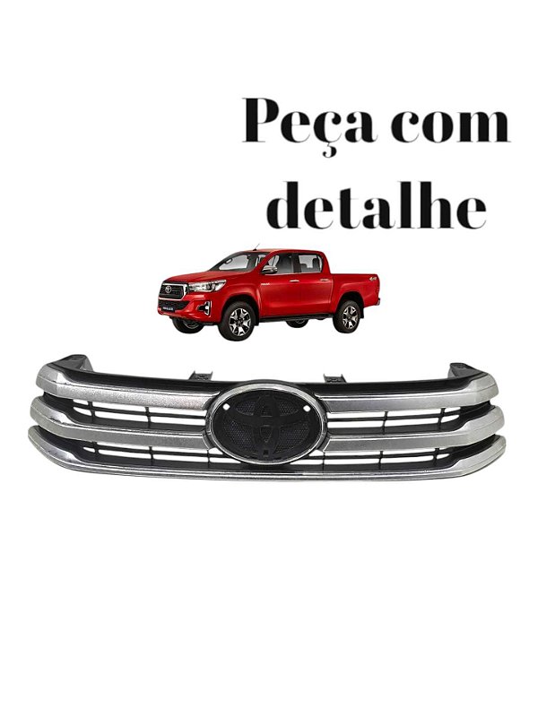 Grade Dianteira Parachoque Toyota Hilux 2016 2017 2018 2019 Cromada Brilhante