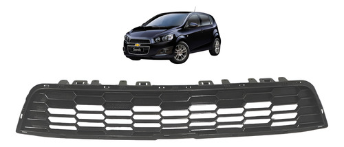 Grade Superior Parachoque Dianteiro Gm Sonic 2012 2013 2014 Preto Fosco