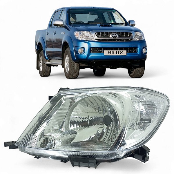 Farol Hilux 2005 2006 a 2011 Lado Esquerdo Pisca Cristal