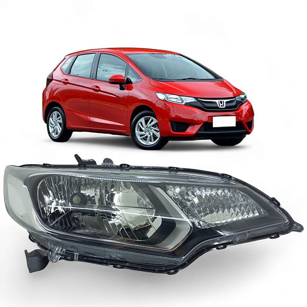 Farol Honda Fit 2015 2016 a 2019 Lado Direito Mascara Negra