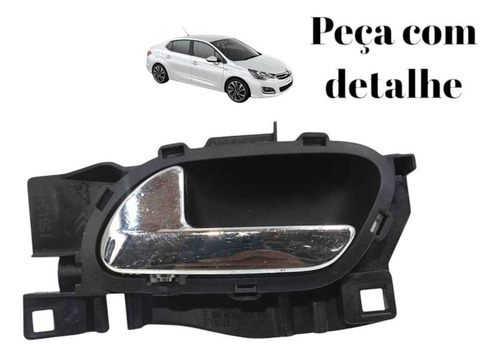 Maçaneta Puxador Interno Lado Esquerdo C4 Lounge 2016 2017 Cromado Dianteira/traseira