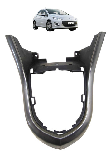 Moldura Alavanca Cambio Automatico Peugeot 308 408 2011 A 18 Prateado Lisa