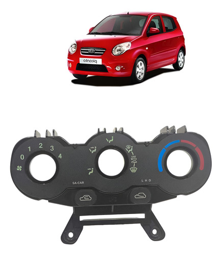 Moldura Botão Ar Condicionado Kia Picanto 2007 A 20012 Preto