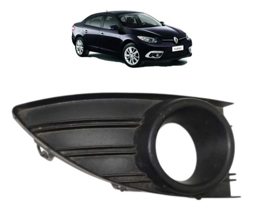 Moldura Farol Neblina Direto Renault Fluence 2010 A 2013 Preto