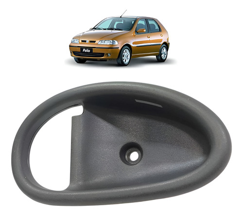 Moldura Maçaneta Interna Direita Fiat Palio 1997 1998 A 2005 Preto Dianteira/traseira