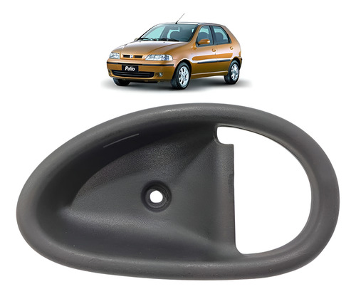 Moldura Maçaneta Interna Esquerda Fiat Palio 1997 A 2005 Preto Dianteira/traseira
