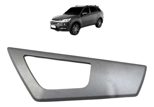Moldura Maçaneta Interna Lado Direito Lifan X60 2012 A 2018 Prateado Dianteira/traseira