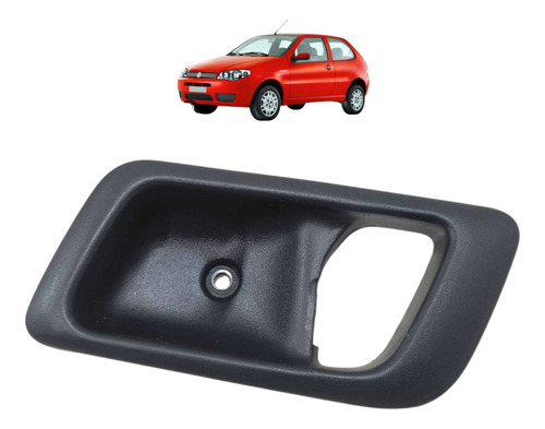 Moldura Maçaneta Interna Traseira Direita Palio 2007 A 2012 Preto Traseira