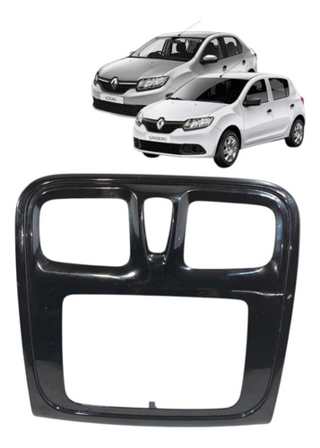Moldura Painel Central 2din Sandero Logan 2015 2016 A 2019
