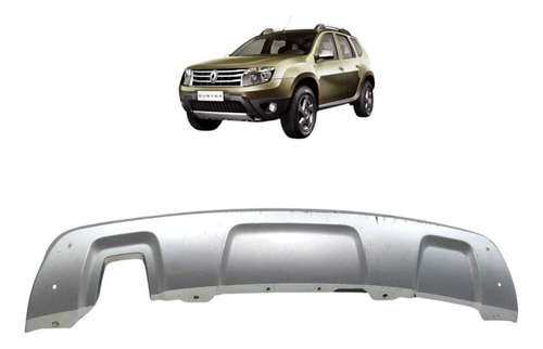 Moldura Spoiler Parachoque Traseiro Duster 2012 2013 A 2015 Prateado