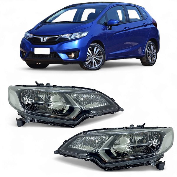 Par Farol Honda Fit 2015 2016 2017 2018 2019 Mascara Negra
