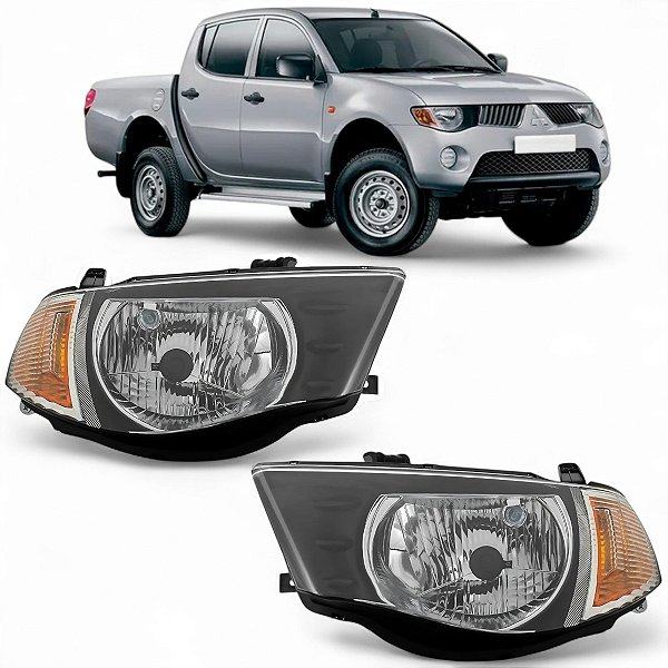 Par Farol L200 2008 2009 2010 2011 Máscara Negra Pisca Ambar